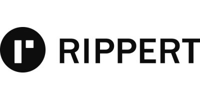 Das Logo von Rippert Anlagentechnik zeigt einen weißen Hintergrund. Auf der linken Seite befindet sich ein schwarzer Kreis mit einem weißen r und auf der rechten Seite der Firmenname RIPPERT ebenfalls in der Farbe Schwarz. Das Logo dient unterstützend der Veranschaulichung/ Präsentation des Unternehmens auf der Anbieterseite alle-ausbildungsstellen.de für Ausbildungsstellen.
