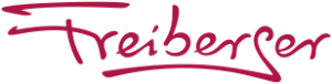 Das Logo der Freiberger Lebensmittel GmbH & Co. Produktions- und Vertriebs KG enthält das Wort Freiberger in Rot.