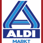 Vorschau von Das Logo der ALDI GmbH & Co. KG mit Sitz in Berlin zeigt ein großes A in den Farbe Blau mit roter Umrahmung.
