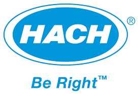 Das Logo der Hach Lange GmbH – Standort Berlin in der Farbe Blau mit dem Slogan "BE RIGHT", ebenfalls in Blau gehalten.