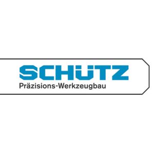 Das Logo der Schütz GmbH & Co KG in den Farben Blau und Schwarz mit dem Untertitel Präzisions-Werkzeugbau.