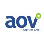 Vorschau von Das Logo der AOV – IT.Services GmbH zeigt dir Abkürzung aov mit einem grünen Kreis auf dem v und dem Zusatz darunter IT.Services GmbH. Das Logo dient unterstützend der Veranschaulichung/ Präsentation des Unternehmens auf der Anbieterseite alle-ausbildungsstellen.de für Ausbildungsstellen.