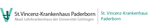 Das Logo des St. Vincenz-Krankenhaus Paderborn mit dem Zusatz Akad. Lehrkrankenhaus der Universität Göttingen.
