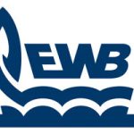 Vorschau von Das Logo der Energie- und Wasserversorgung Bünde GmbH enthält die Abkürzung EWB in Blau. Darunter eine an Wellen erinnernde Symbolik ebenfalls in Blau mit gelben Akzenten. Das Logo dient unterstützend der Veranschaulichung/ Präsentation des Unternehmens auf der Anbieterseite alle-ausbildungsstellen.de für Ausbildungsstellen.