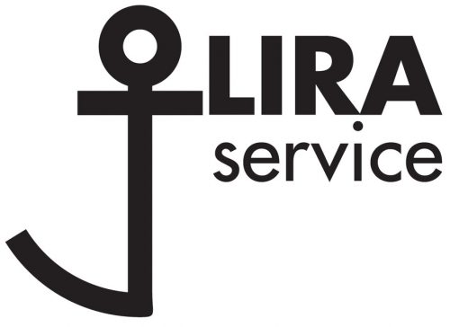 Das Logo der LIRA service GmbH zeigt einen schwarzen Anker mit dem Firmennamen LIRA service, ebenfalls in Schwarz gehalten. Das Logo dient unterstützend der Veranschaulichung/ Präsentation des Unternehmens auf der Anbieterseite alle-ausbildungsstellen.de für Ausbildungsstellen.