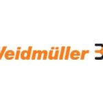Vorschau von Das Logo von Weidmüller zeigt den Firmennamen in Orange mit einem verzweigten Symbol dahinter in Schwarz und Orange.