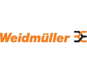 Das Logo von Weidmüller zeigt den Firmennamen in Orange mit einem verzweigten Symbol dahinter in Schwarz und Orange.